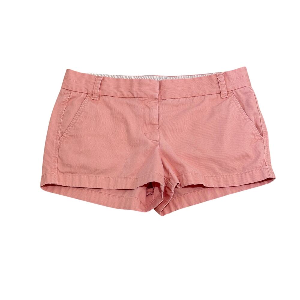 J. Crew Women’s Broken-In Chino Shorts 10 Coral Orange 100% Cotton Preppy Casual